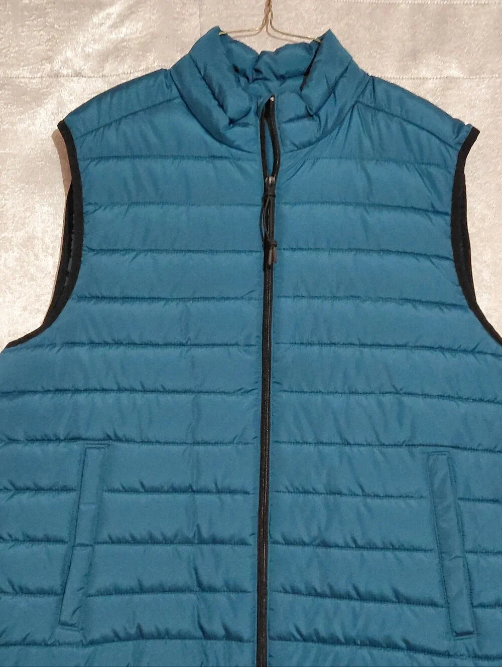 Aeropostale Remixed Down Vest Mens Medium Teal Blue Full Zip Lightweight
